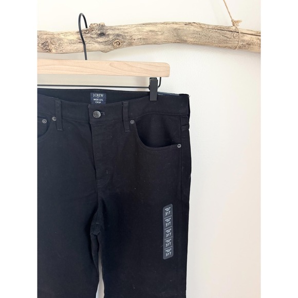 J Crew Black High Rise Wide Leg Crop All Day Stretch Jeans Size 31T - Picture 3 of 8